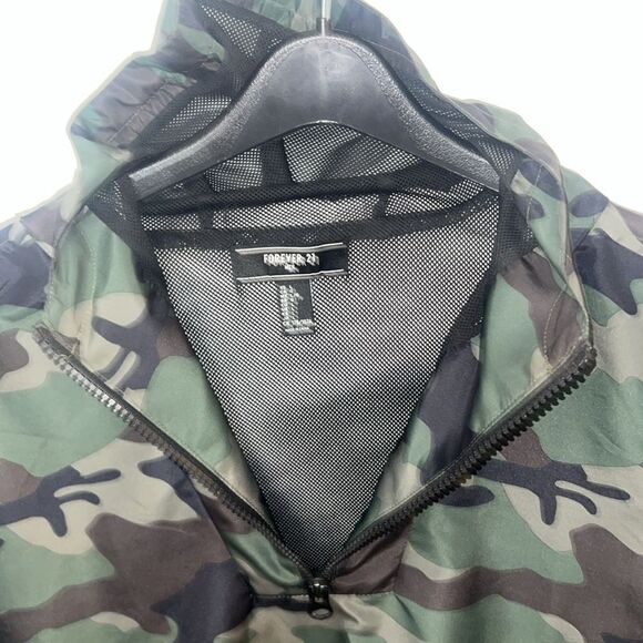 Forever 21 zip up hoody green brown black fatigue - Picture 4 of 8